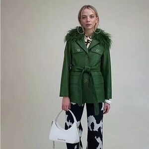 House of Sunny faux leather and faux fur jacket with metal hardware. Super cute!